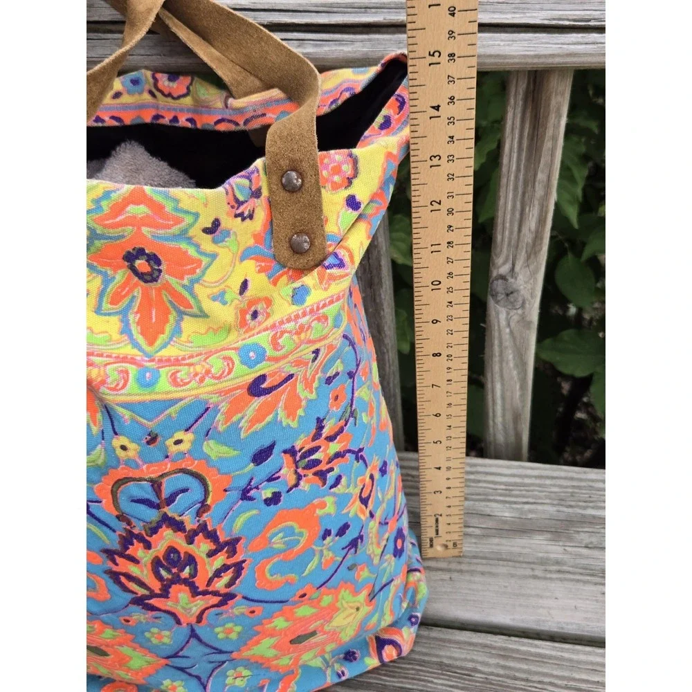Roberta‎ Roller Rabbit Printed Canvas Tote Bag Floral Medium